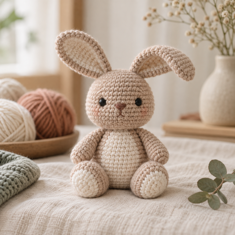 Handmade crochet bunny amigurumi