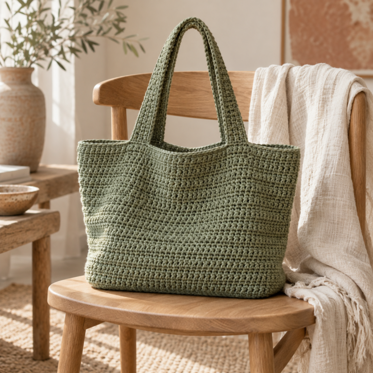 Handmade crochet tote bag